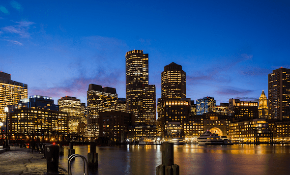 Boston at night